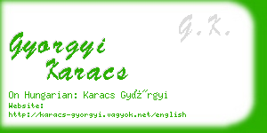 gyorgyi karacs business card